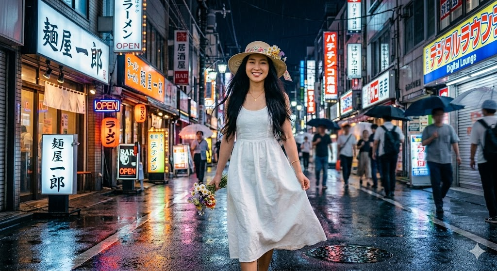 Result with Tokyo night street background