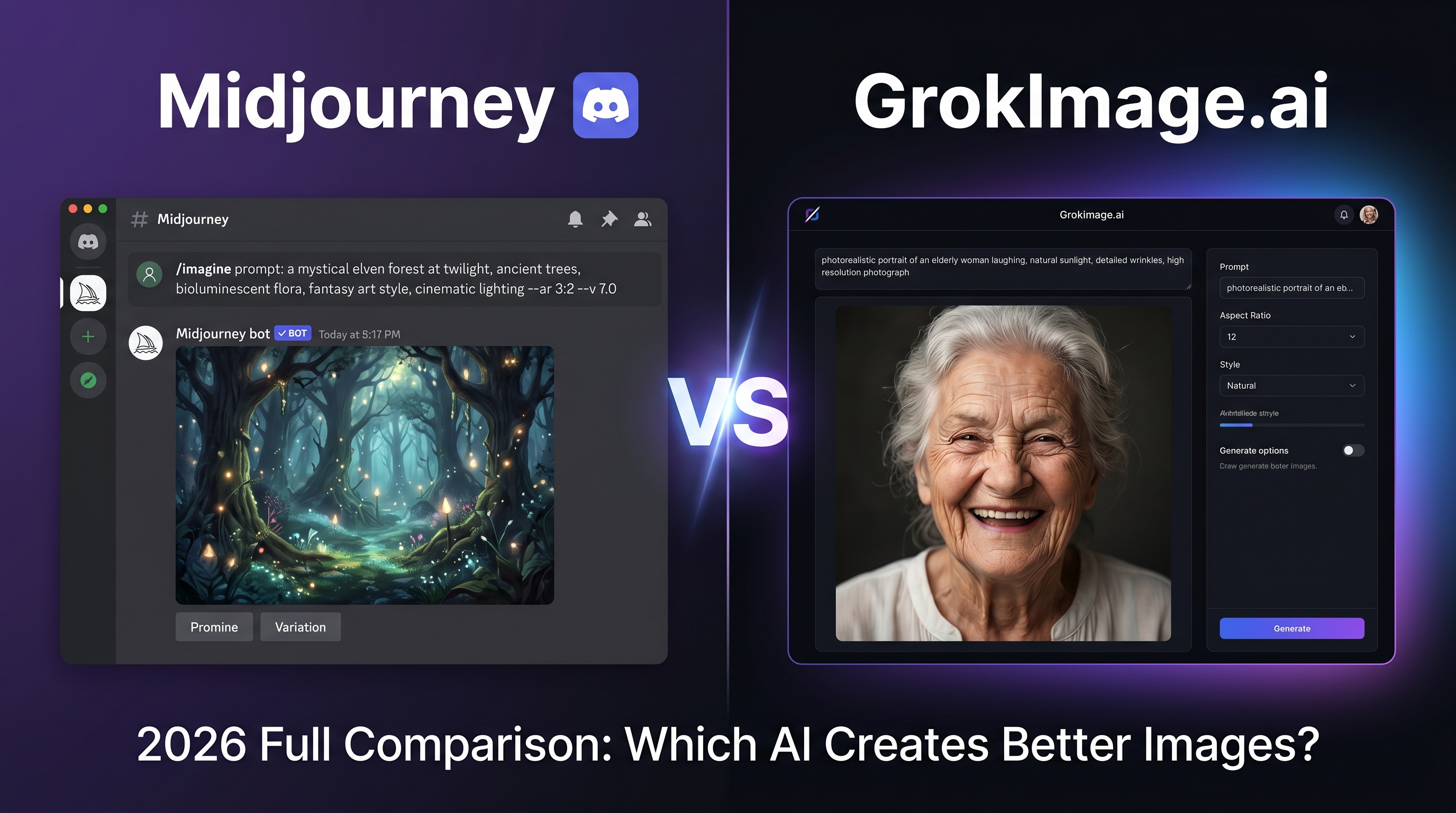 Midjourney vs GrokImage.ai - Full Comparison 2026
